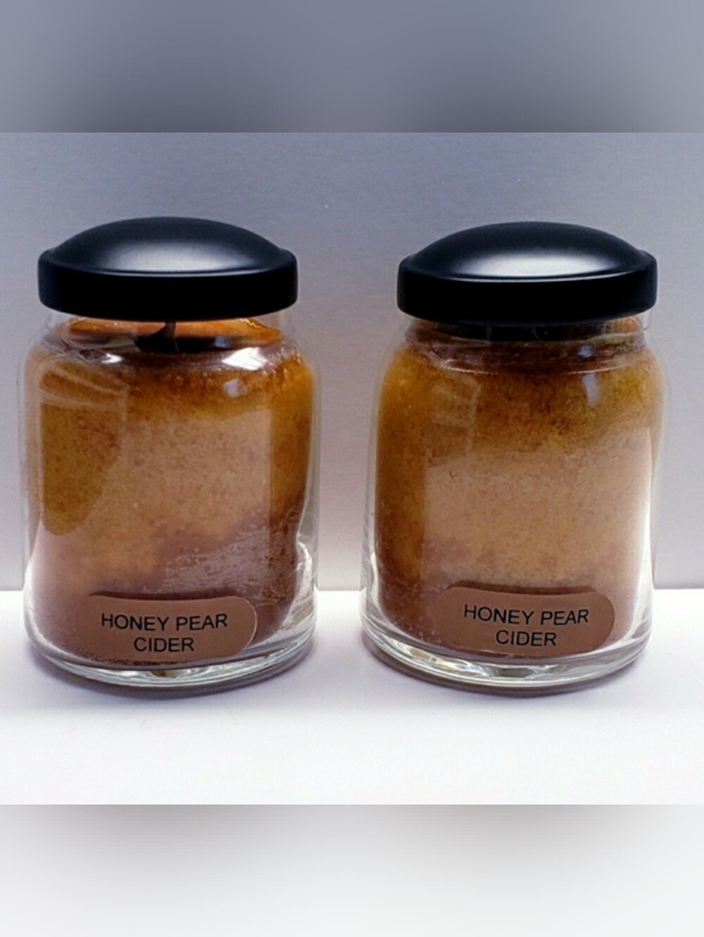 HONEY PEAR CIDER -A Cheerful Giver Baby Jar Single Wick Candle, 6 oz (2 Pcs)
